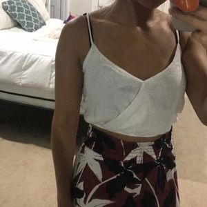 White lace crop top